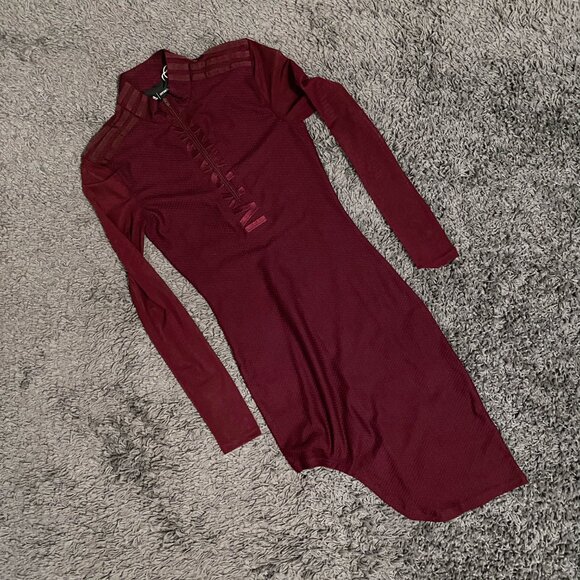 Adidas x Ivy Park Maroon Asymmetric Dress - Picture 3 of 6